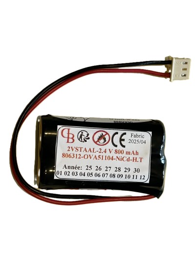 OVA51104 2.4V 800 mAh NiCd HT+3pts