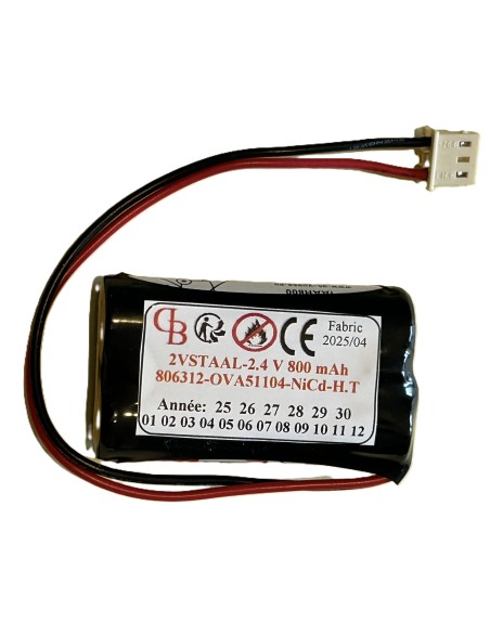 OVA51104 2.4V 800 mAh NiCd HT+3pts