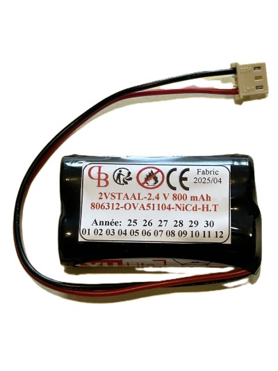 OVA51104 2.4V 800 mAh NiCd HT+3pts