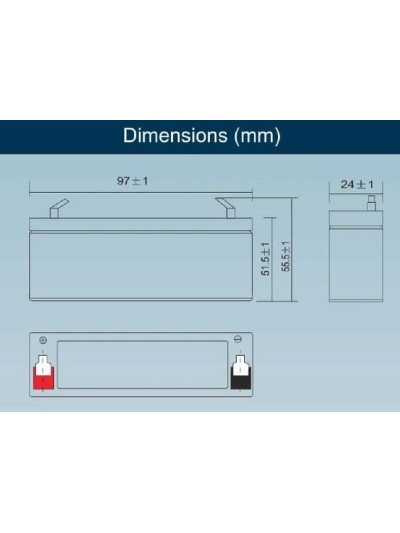 PS-612-ST 6Volts 1.3Ah Plomb